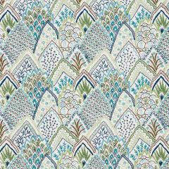 F Schumacher Albizia Embroidery Blue and Green 76311 Palampore Collection Indoor Upholstery Fabric