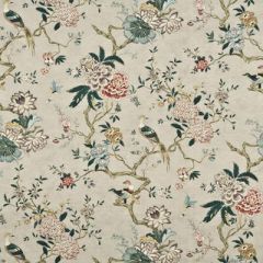 GP and J Baker Oriental Bird Rose / Grey BP10385-1 Drapery Fabric