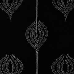Lee Jofa Modern Tulip Embroidery Black GWF-2928-816 by Allegra Hicks Indoor Upholstery Fabric
