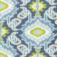 F Schumacher Kiribati Ikat Print Aquamarine 174982 Indoor Upholstery Fabric