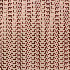 F Schumacher Turkish Step Red / Natural 71242 by David Kaihoi Indoor Upholstery Fabric