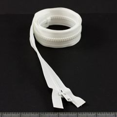 YKK Vislon #5 Separating Zipper AutoLok Short Single Pull Metal Slider VSOL56 36 inch White