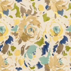 Lee Jofa Modern Kalos Embroidery Teal / Brass GWF-3301-534 Kaleidoscope Collection Indoor Upholstery Fabric