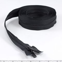 YKK Vislon #10 Separating Zipper AutoLok Double Pull Plastic Slider VFUVOL 107TX 120 inch Black