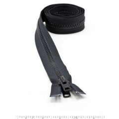 YKK Vislon #10 Separating Zipper AutoLok Short Double Pull Metal Slider 48 inch Black