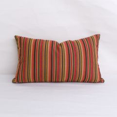 Indoor/Outdoor Sunbrella Dorsett Cherry - 20x12 Vertical Stripes Throw Pillow