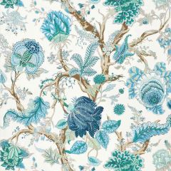 F Schumacher Indian Arbre Peacock and Emerald 175784 125th Anniversary Collection Indoor Upholstery Fabric