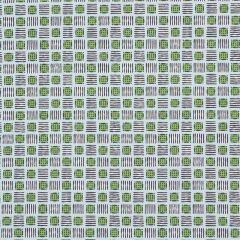 F Schumacher Mottley Grid Sky and Putting Green 177862 by Celerie Kemble Indoor Upholstery Fabric