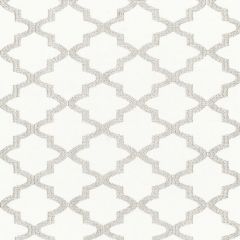 F. Schumacher Tangier Embroidery Silver 68343 Chroma Collection