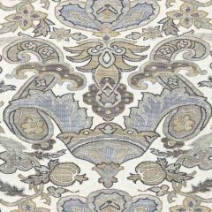 F Schumacher Mataura Linen Print Greige 175081 Indoor Upholstery Fabric