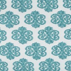 Robert Allen Floret Corsage Aqua Color Library Collection Indoor Upholstery Fabric