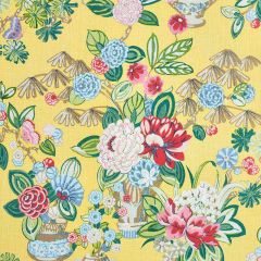 F Schumacher Bouquet Chinois Yellow 177290 Orient Express Collection Indoor Upholstery Fabric