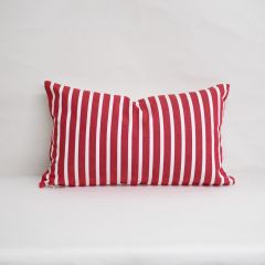 Indoor Patio Lane Red and White Stripe - 20x12 Vertical Stripes Throw Pillow