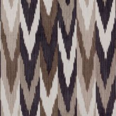 F Schumacher Kashgar Ikat Carbon and Teak 176101 Ikat Collection Indoor Upholstery Fabric