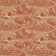 F Schumacher Four Seasons Toile Document Red 1207013 Indoor Upholstery Fabric