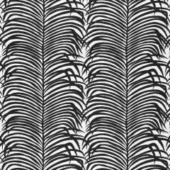 F. Schumacher Zebra Palm Linen Print Ebony 174872 Good Vibrations Collection