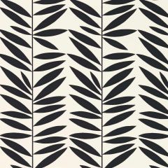F-Schumacher Leaf Stripe-Ebony 5007513 Luxury Decor Wallpaper