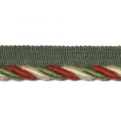 Duralee Cord W/Lip - Braided 7306-91 Red, Green Interior Trim