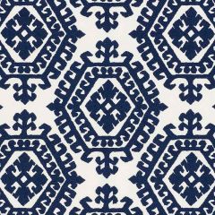 F Schumacher Omar Embroidery Navy 71941 Caravanne Collection Indoor Upholstery Fabric