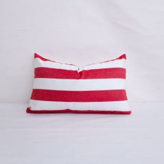 Indoor/Outdoor Tempotest Lido Red - 20x12 Horizontal Stripes Throw Pillow