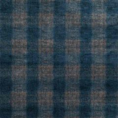 Mulberry Home Highland Check Indigo FD314-H10 Modern Country Velvets Collection Multipurpose Fabric