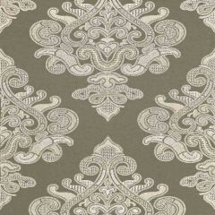 F. Schumacher Angkor Embroidery Peat 67580 Au Natural Collection