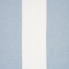 F Schumacher Vista Linen Stripe Casement Sky And White 67943 Stripes Revisits Collection Drapery Fabric
