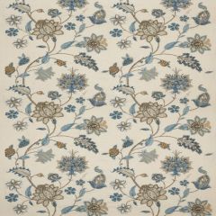GP and J Baker Bakers Indienne Embroidery Soft Blue BF10784-3 Keswick Embroideries Collection Drapery Fabric