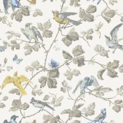 Cole and Son Winter Birds Yellow and Grey 100-2008 Archive Anthology Collection Wall Covering