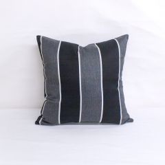Indoor/Outdoor Sunbrella Peyton Granite - 18x18 Vertical Stripes Throw Pillow