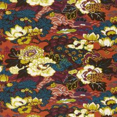 F Schumacher Shanghai Peacock Cinnabar 175132 Exuberant Prints Collection Indoor Upholstery Fabric