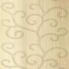 F-Schumacher Raindrop Scroll-White Gold 5005702 Luxury Decor Wallpaper