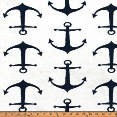 Premier Prints Anchors Premier Navy Slub Multipurpose Fabric
