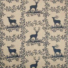 Lee Jofa Caribou Embroidery Navy 2017123-50 Lodge II Weaves and Embroideries Collection Multipurpose Fabric