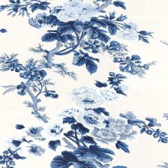 F-Schumacher Pyne Hollyhock-Indigo 5006922 Luxury Decor Wallpaper