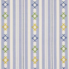 F Schumacher Rhodes Stripe Sky 74462 Open Sky Collection Indoor Upholstery Fabric