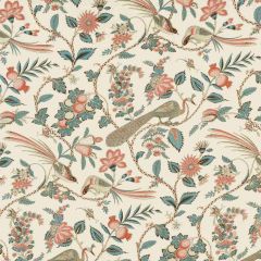 F. Schumacher Campagne Peacock & Rouge 175950 Country Chic Collection Upholstery Fabric