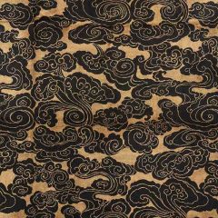 F Schumacher Sozan Velvet Gold and Onyx 74060 Cut and Patterned Velvets Collection Indoor Upholstery Fabric