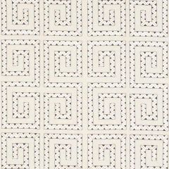 F Schumacher Prado Embroidery Graphite 76070 Club Cavalier Collection Indoor Upholstery Fabric