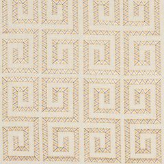 F Schumacher Prado Embroidery Saffron 76071 Club Cavalier Collection Indoor Upholstery Fabric