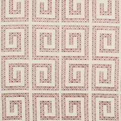 F Schumacher Prado Embroidery Red 76072 Club Cavalier Collection Indoor Upholstery Fabric