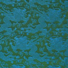 F Schumacher Ruan Dragon Damask Emerald 78100 Fire Breather Collection Indoor Upholstery Fabric