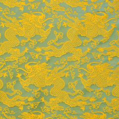 F Schumacher Ruan Dragon Damask Gold 78102 Fire Breather Collection Indoor Upholstery Fabric