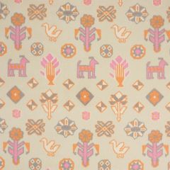 F Schumacher Chuska Warp Print Pink & Orange 78142 True West Collection Indoor Upholstery Fabric