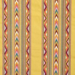 F Schumacher Zarzuela Stripe Embroidery Saffron 78391 Exquisite Embroideries Collection Indoor Upholstery Fabric