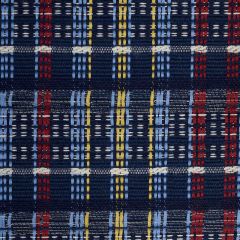 F Schumacher Zealand Check Navy Multi 79072 Scandinavian Modern Collection Indoor Upholstery Fabric