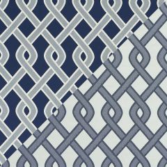 F Schumacher Cleo Trellis  Blue 79570 Indoor Outdoor Prints and Wovens Collection Upholstery Fabric