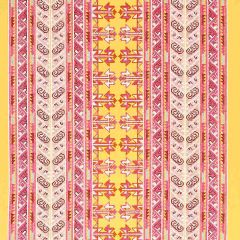 F Schumacher Vinka Embroidery Pink & Yellow 79622 Bohemia Collection Indoor Upholstery Fabric