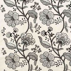 F Schumacher Full Bloom Embroidery Ink 70812 Contemporary Embroideries Collection Indoor Upholstery Fabric