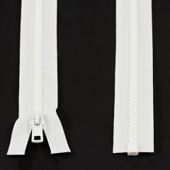 YKK VISLON #5 Separating Zipper Automatic Lock Short Single Pull Metal Slider #VSOL56 24 Inch White
